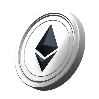 Dekoracyjna grafika monety Ethereum ETH przy rejestracji kryptowaluty
